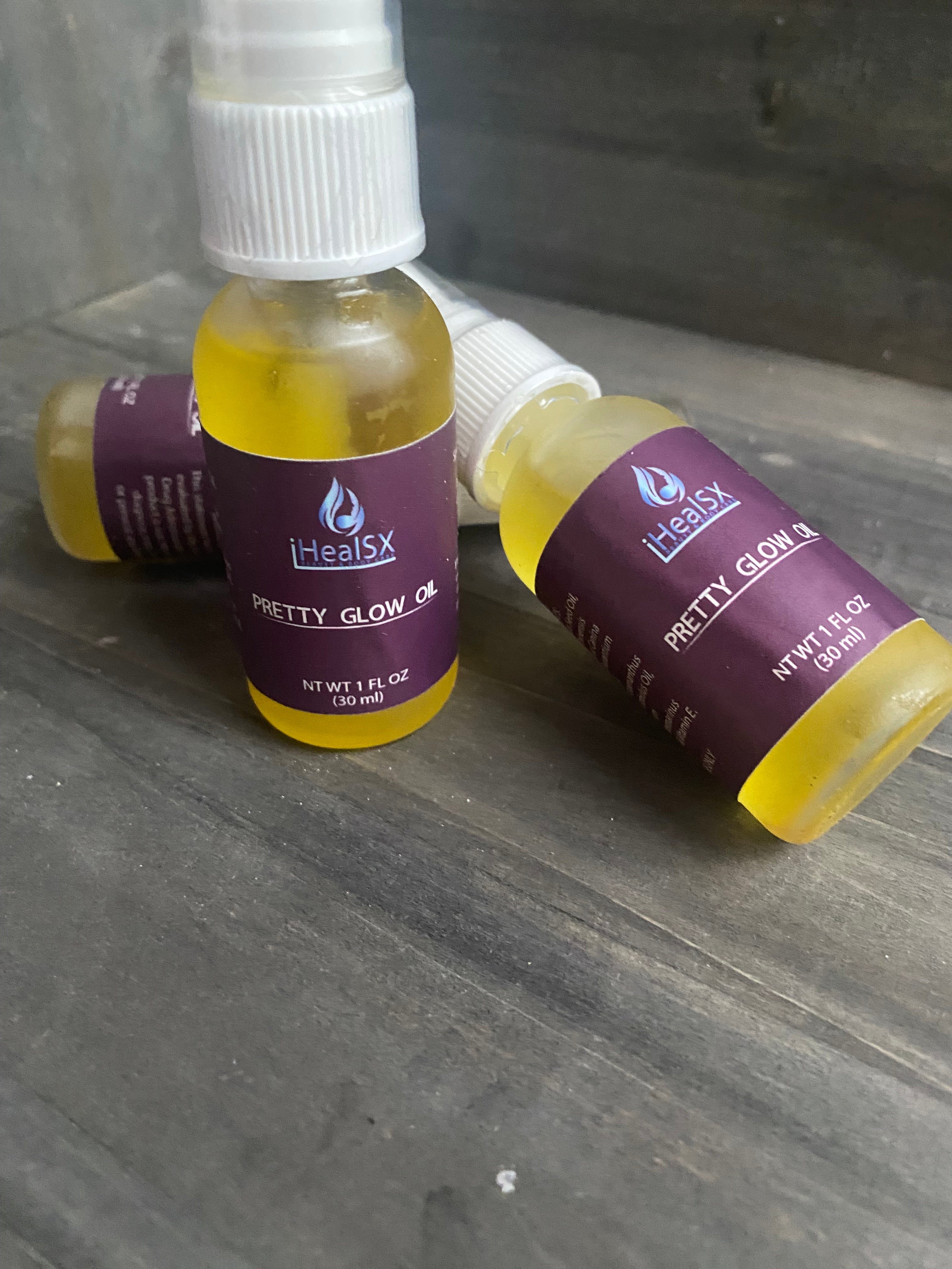 iHeal SX | Pretty Glow Oil | All Natural Face & Body Oil | 1 fl oz | Baobab Seed, Jojoba Oil & Rosehip Oil | Nourishing & Hydrating | For Acne Breakouts, Skin Inflammation & Dry Skin